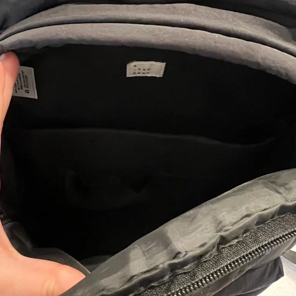 Padded Black Everyday Backpack with Front Zip Pocket - Picture 3 of 6